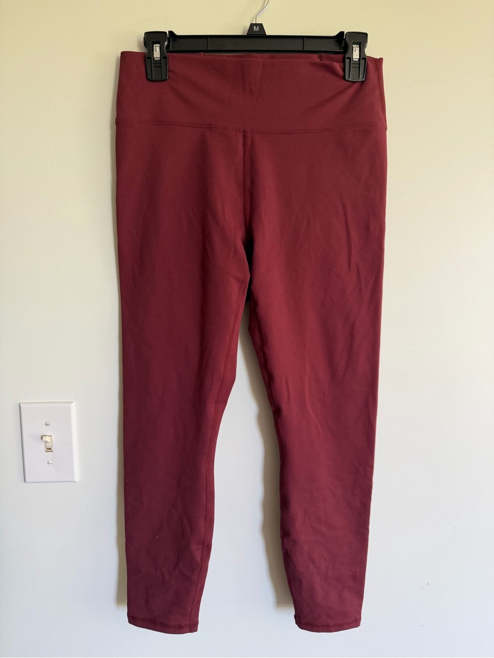 Fabletics Powerhold High-Rise Burgundy Athletic Workout Gym Running Leggings